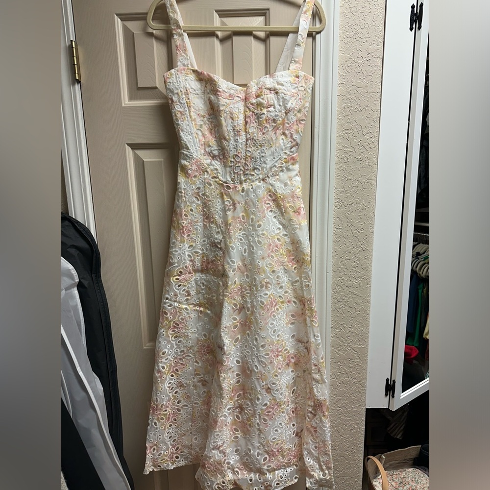 Bardot Lilah Corset Midi Dress - size 4 - Sunny Floral - BNWT